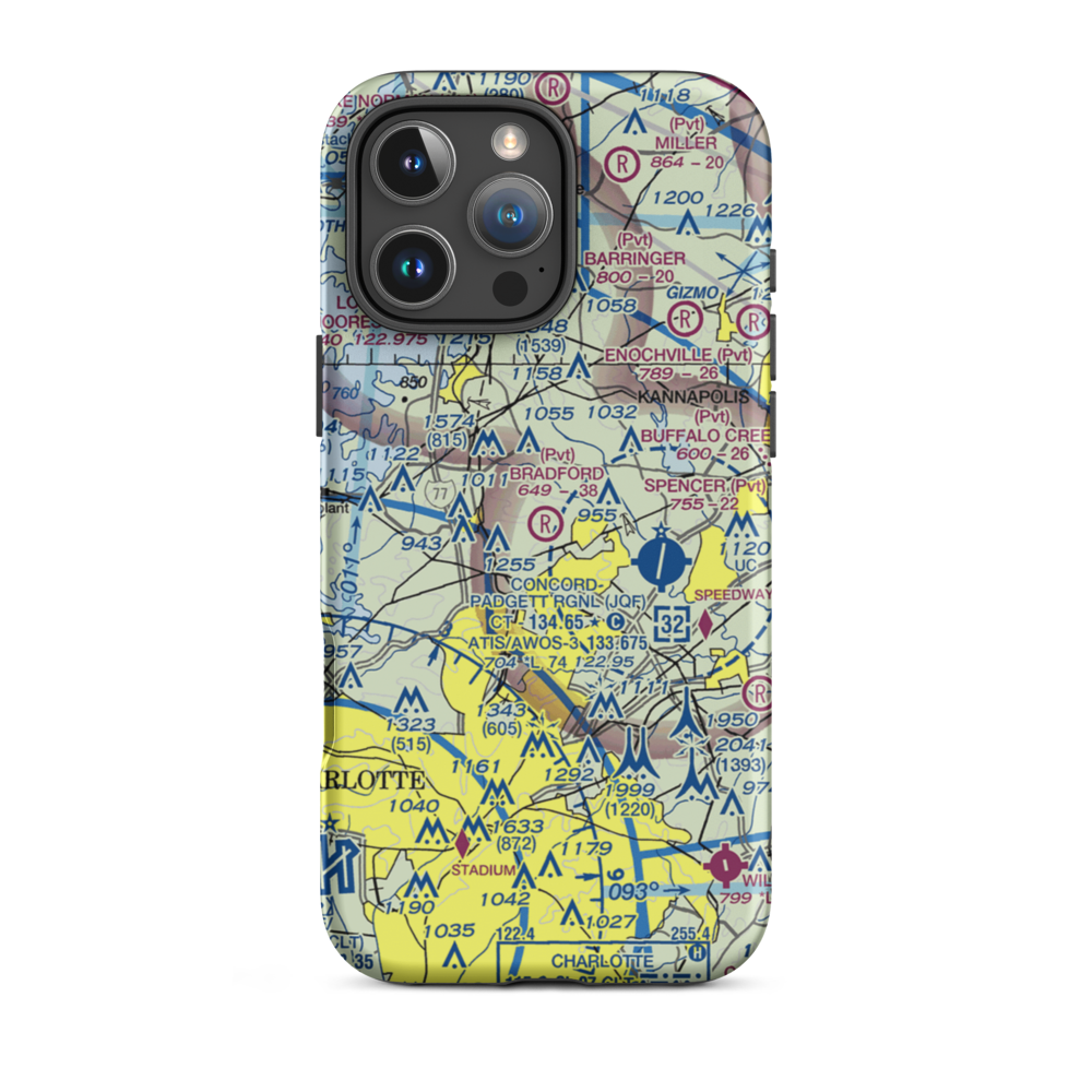 Bradford Field Airport (NC05) VFR Sectional  Tough iPhone Case iPhone 16 Pro Max model shown