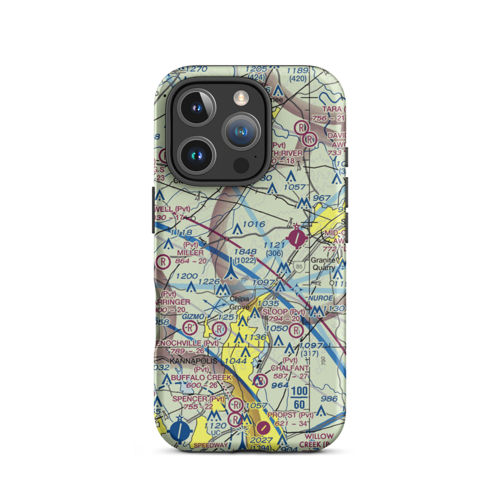 Bradley Field (NC29) VFR Sectional  Tough iPhone Case iPhone 16 Pro model shown
