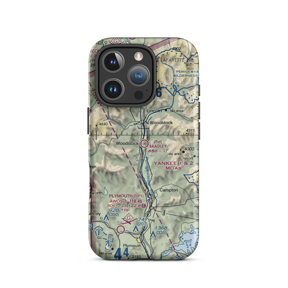 Bradley Field (NH49) VFR Sectional  Tough iPhone Case iPhone 16 Pro model shown