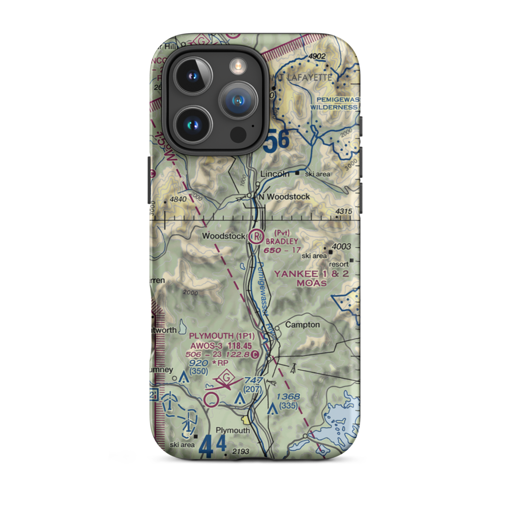 Bradley Field (NH49) VFR Sectional  Tough iPhone Case iPhone 16 Pro Max model shown
