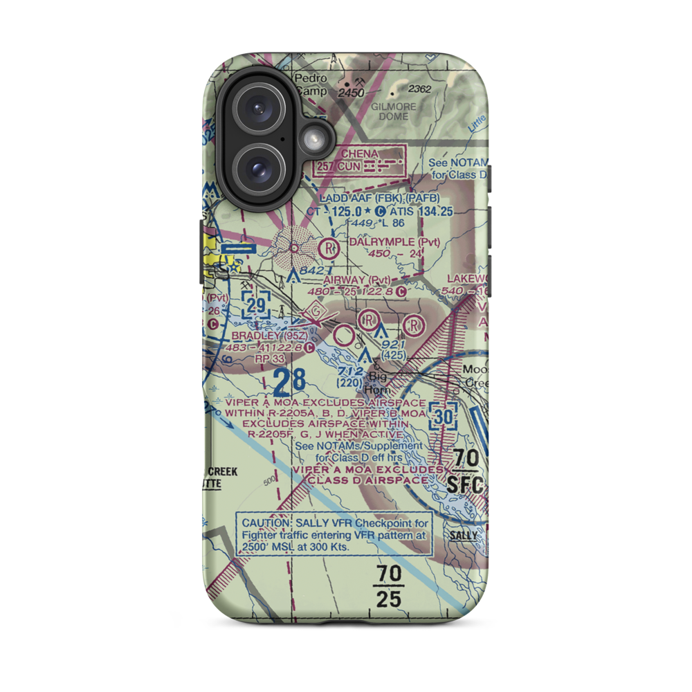 Bradley Sky-Ranch Airport (95Z) VFR Sectional  Tough iPhone Case iPhone 16 Plus model shown