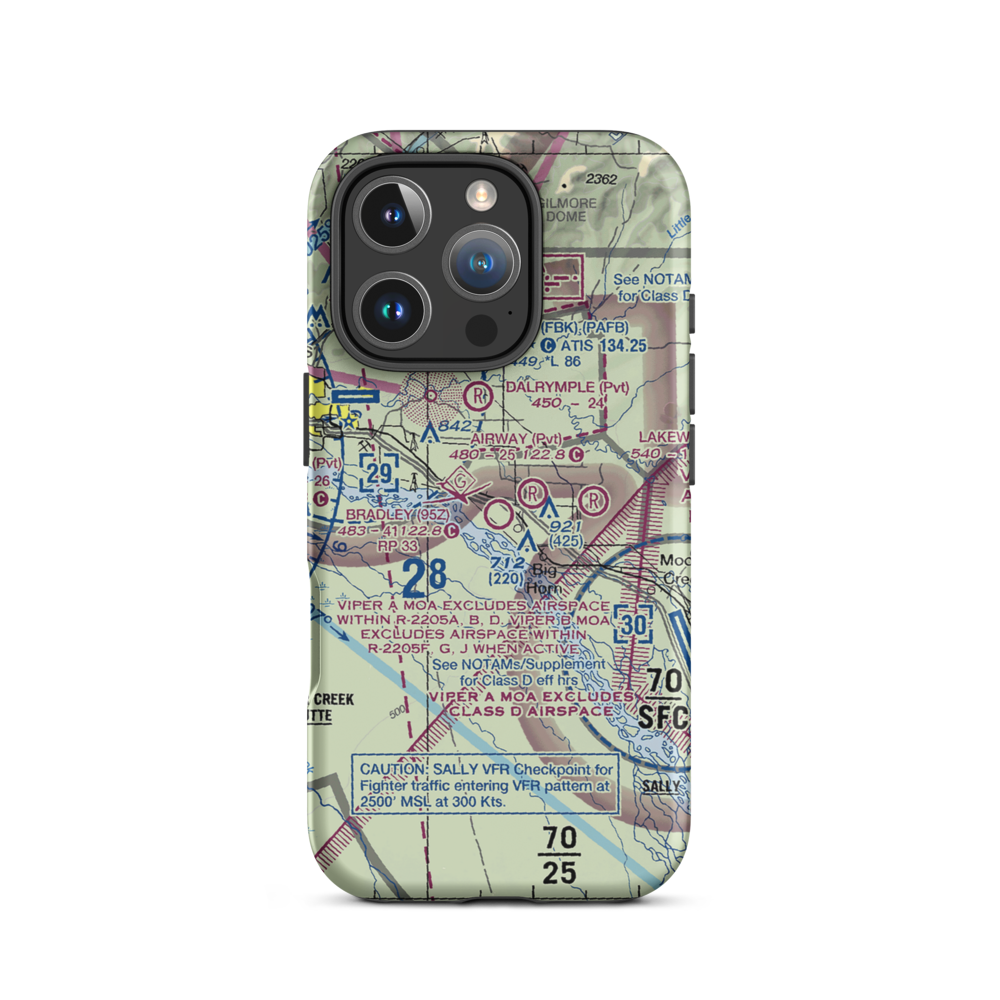 Bradley Sky-Ranch Airport (95Z) VFR Sectional  Tough iPhone Case iPhone 16 Pro model shown