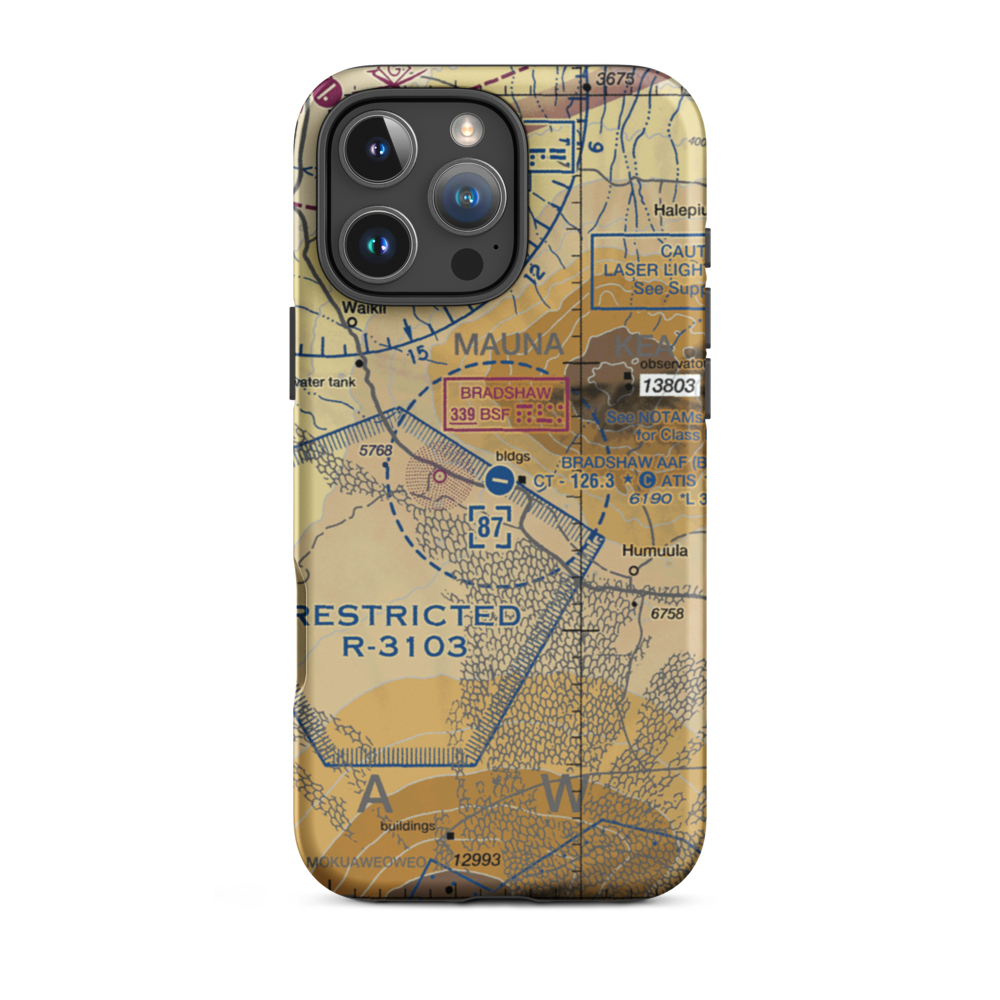 Bradshaw Army Airfield (BSF) VFR Sectional  Tough iPhone Case iPhone 16 Pro Max model shown