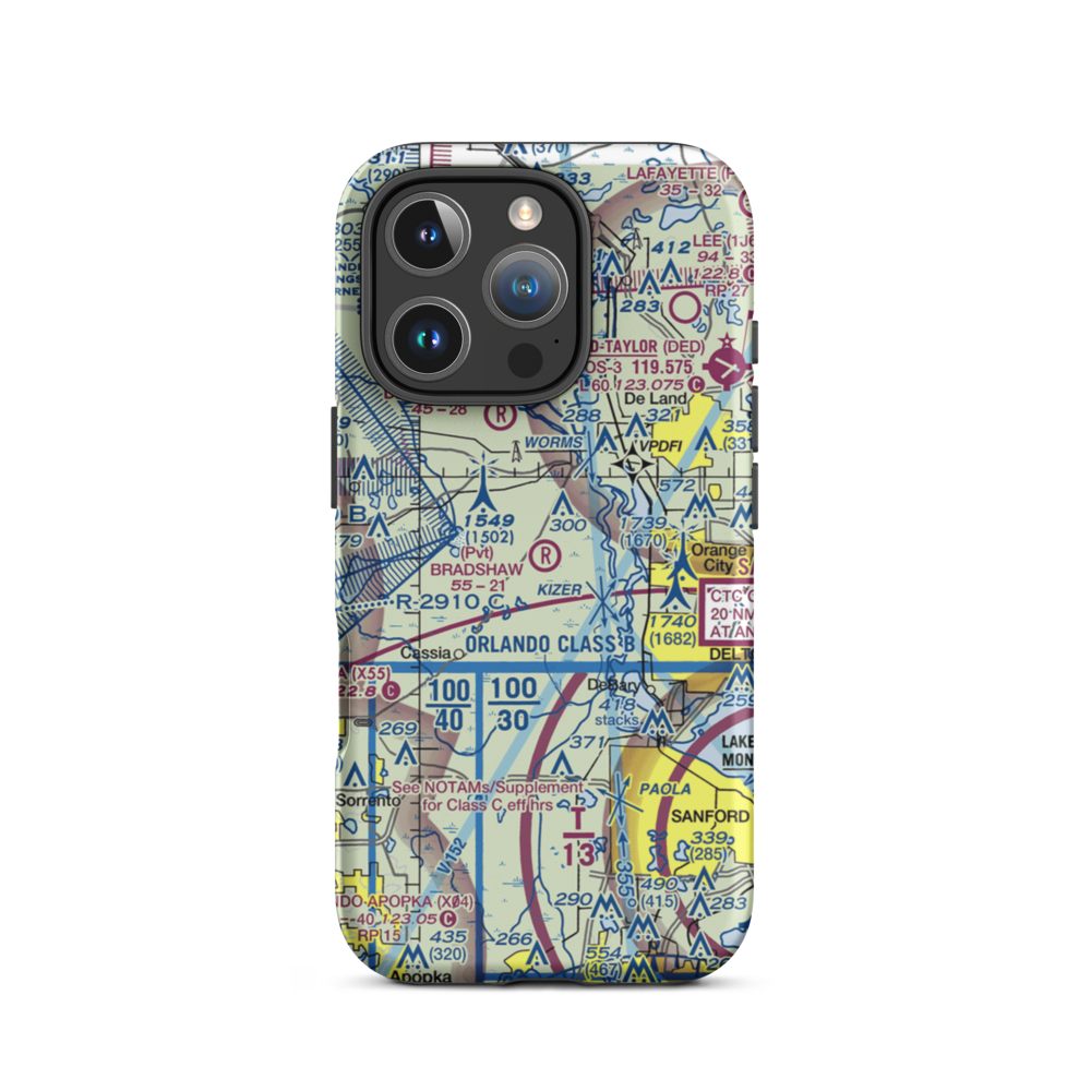 Bradshaw Tree Farm Airport (FL62) VFR Sectional  Tough iPhone Case iPhone 16 Pro model shown