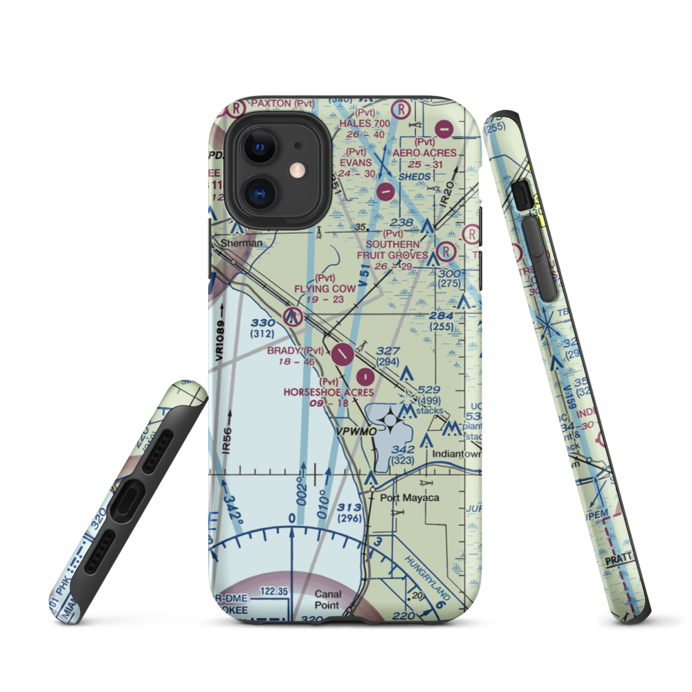 Brady Ranch Airport (80FD) VFR Sectional  Tough iPhone Case iPhone 11 model shown