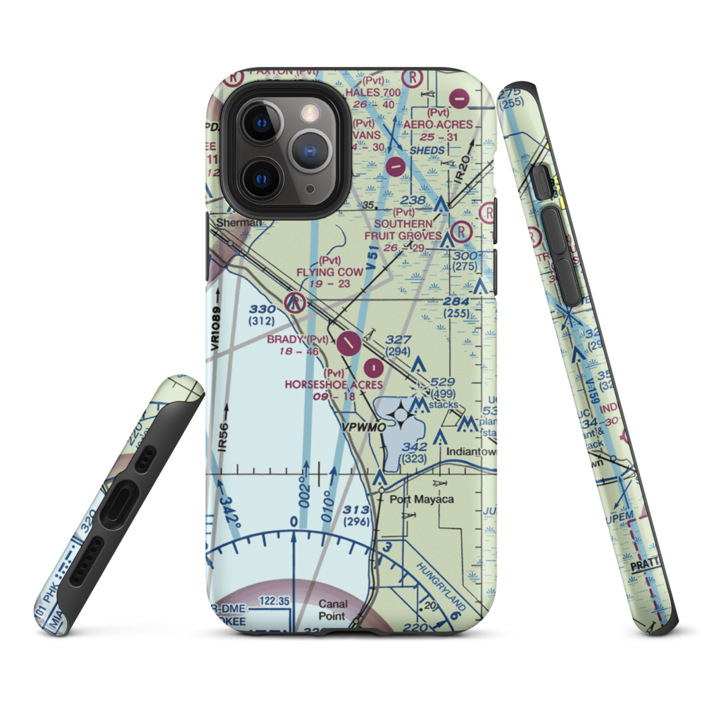 Brady Ranch Airport (80FD) VFR Sectional  Tough iPhone Case iPhone 11 Pro model shown
