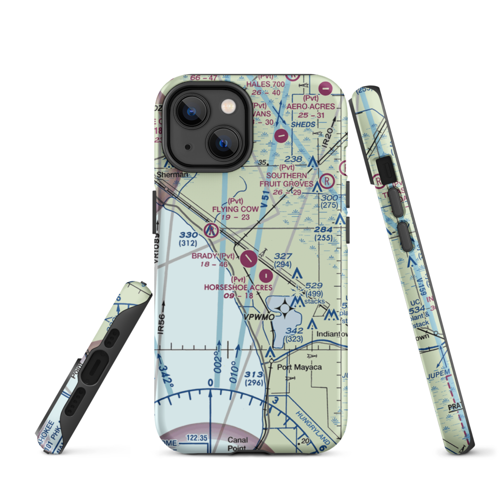 Brady Ranch Airport (80FD) VFR Sectional  Tough iPhone Case iPhone 14 model shown