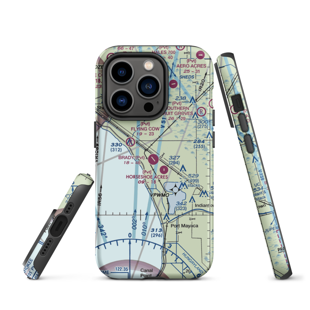 Brady Ranch Airport (80FD) VFR Sectional  Tough iPhone Case iPhone 14 Pro model shown