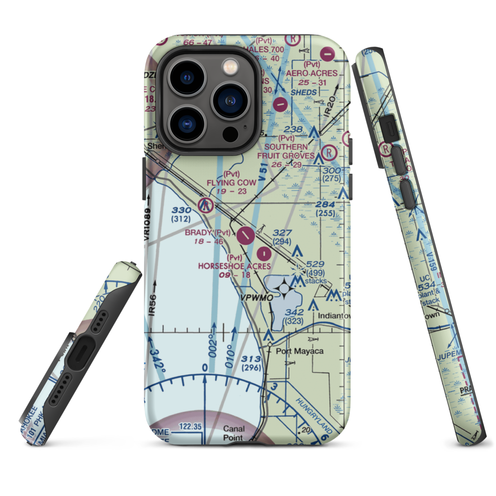 Brady Ranch Airport (80FD) VFR Sectional  Tough iPhone Case iPhone 14 Pro Max model shown