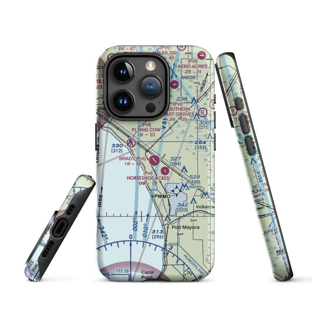 Brady Ranch Airport (80FD) VFR Sectional  Tough iPhone Case iPhone 15 Pro model shown