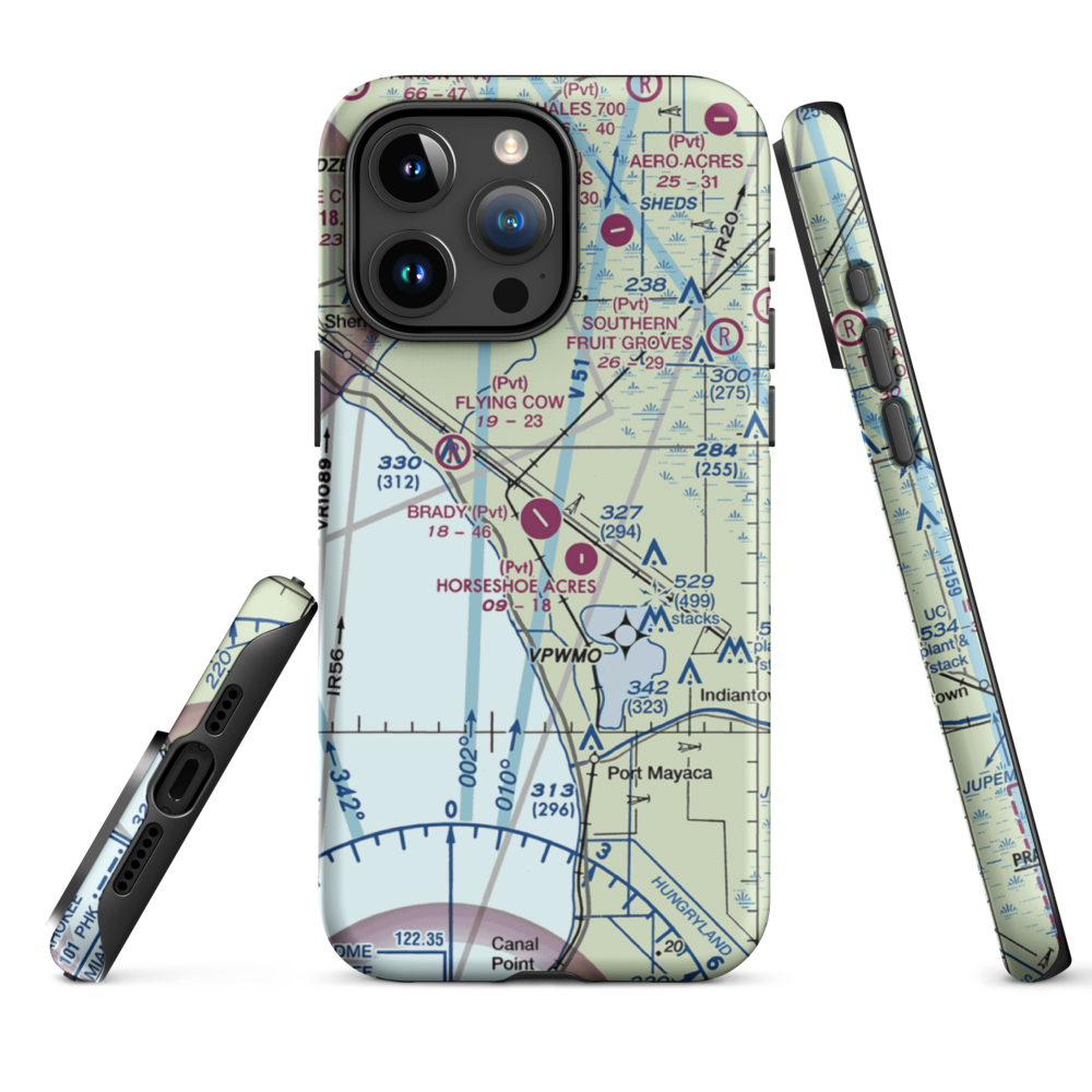 Brady Ranch Airport (80FD) VFR Sectional  Tough iPhone Case iPhone 15 Pro Max model shown