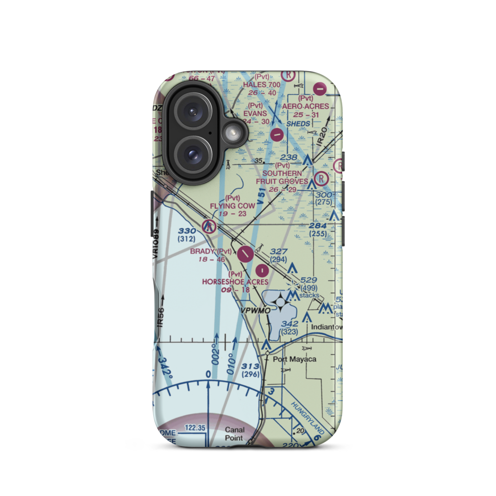 Brady Ranch Airport (80FD) VFR Sectional  Tough iPhone Case iPhone 16 model shown