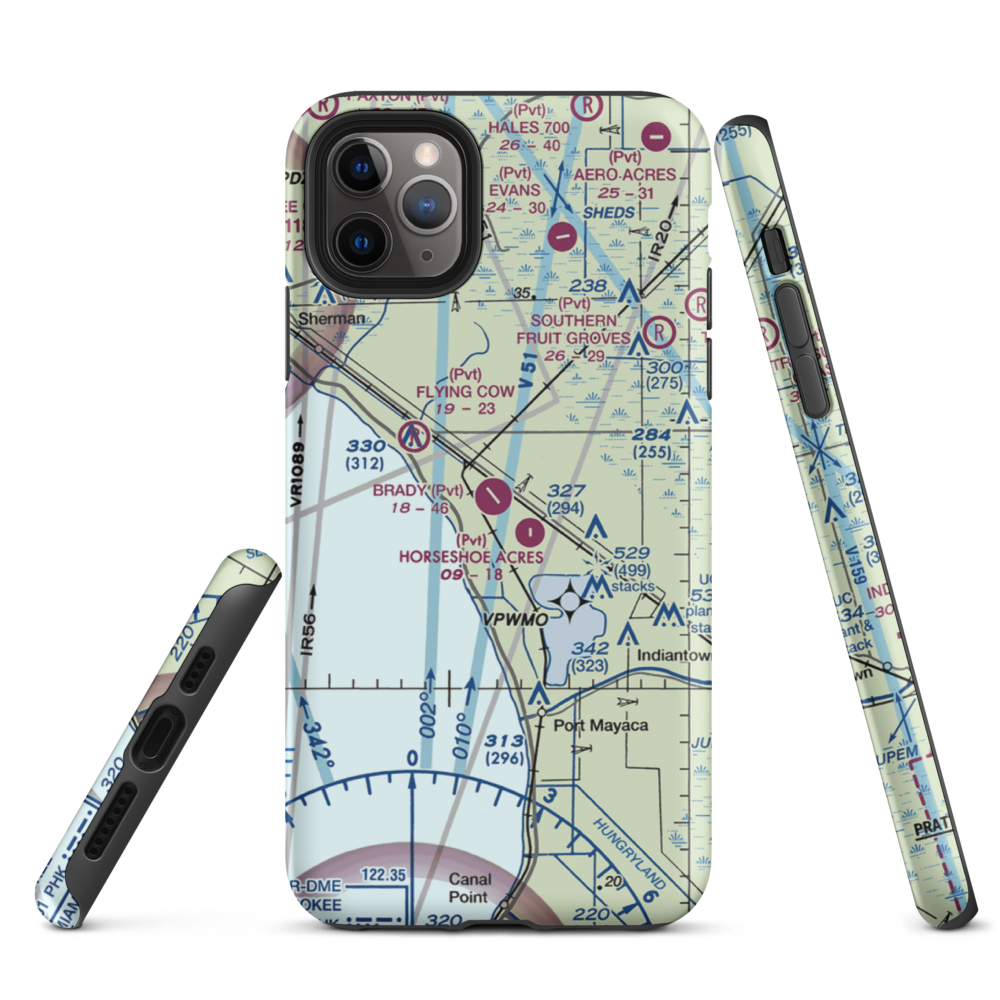 Brady Ranch Airport (80FD) VFR Sectional  Tough iPhone Case iPhone 11 Pro Max model shown