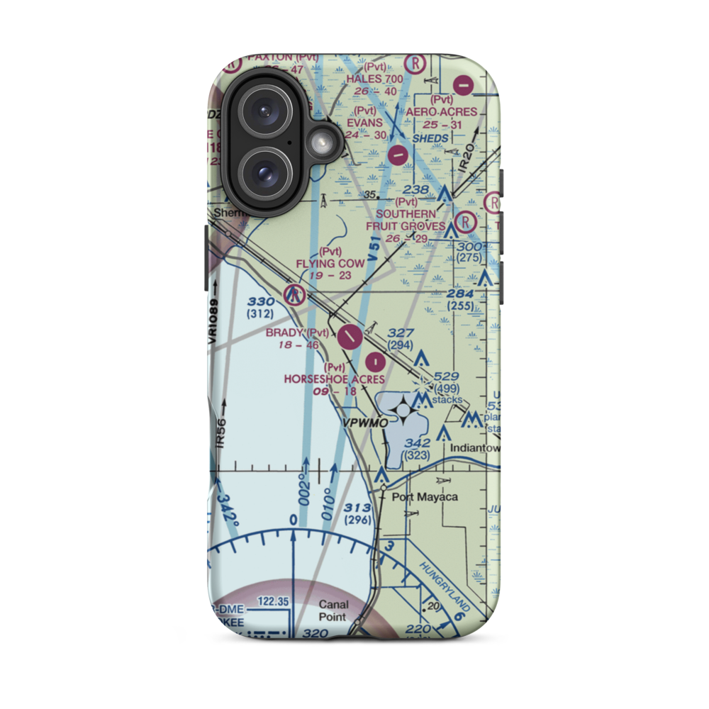Brady Ranch Airport (80FD) VFR Sectional  Tough iPhone Case iPhone 16 Plus model shown