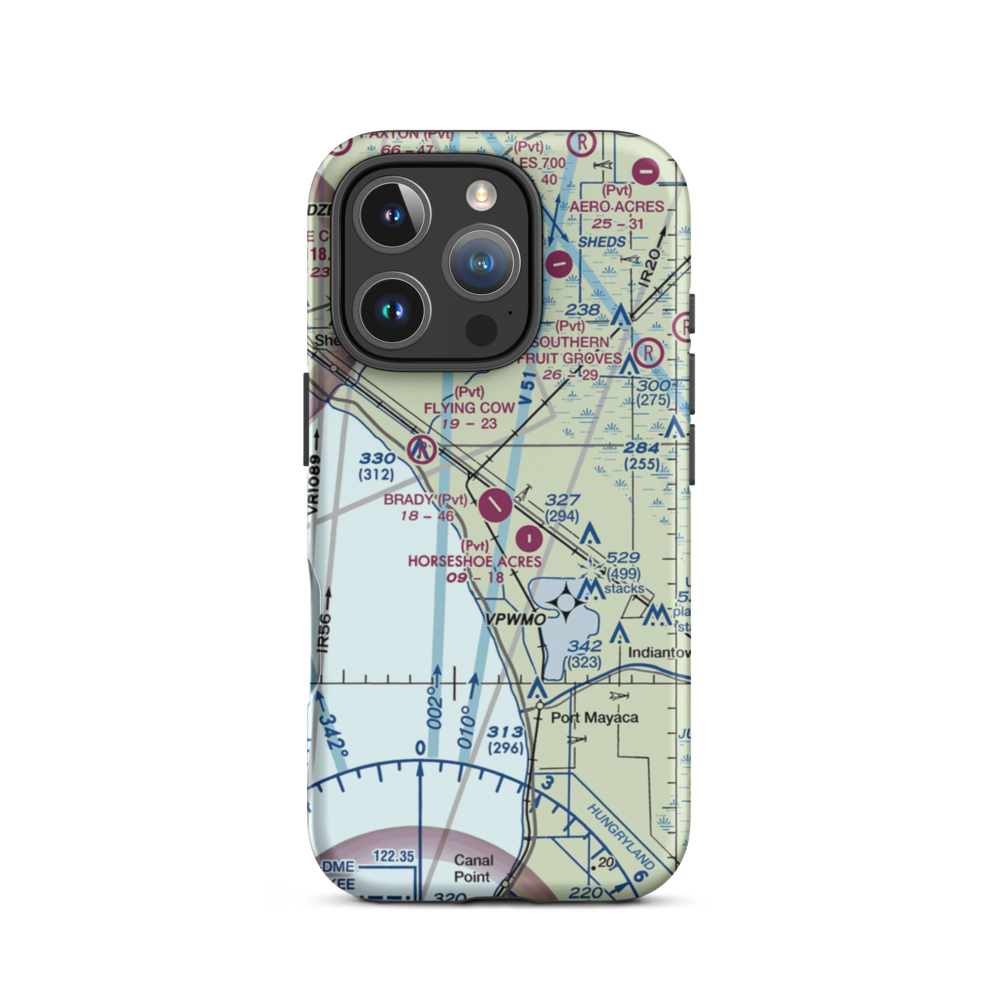 Brady Ranch Airport (80FD) VFR Sectional  Tough iPhone Case iPhone 16 Pro model shown