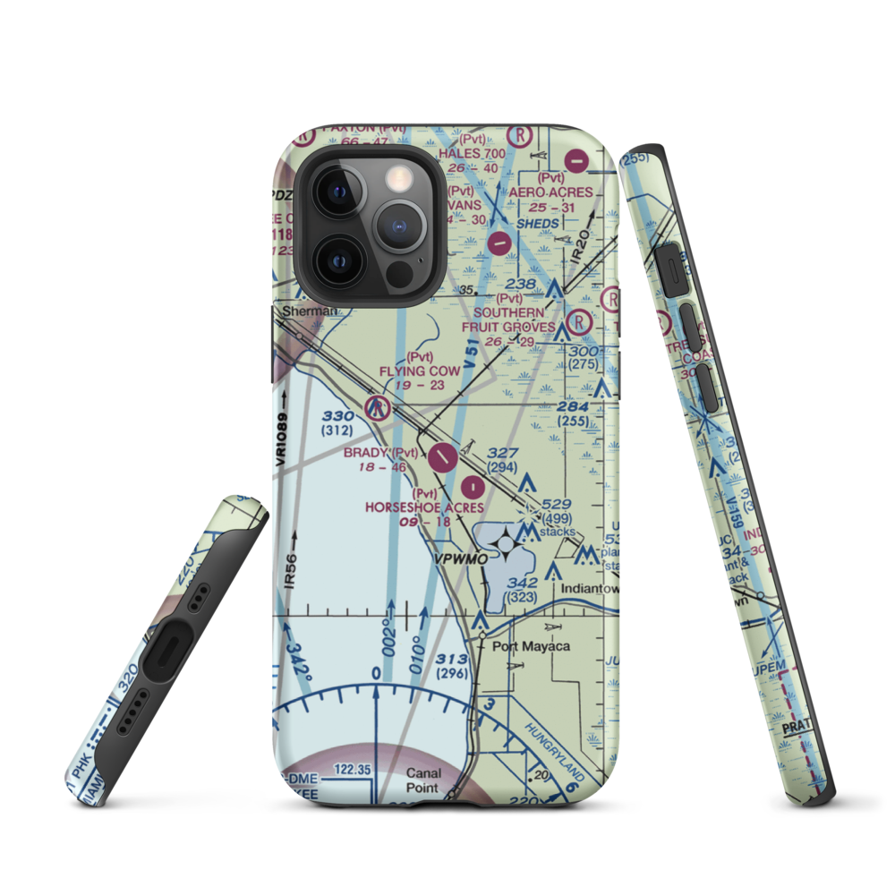 Brady Ranch Airport (80FD) VFR Sectional  Tough iPhone Case iPhone 12 Pro model shown