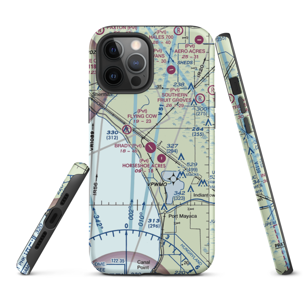 Brady Ranch Airport (80FD) VFR Sectional  Tough iPhone Case iPhone 12 Pro Max model shown