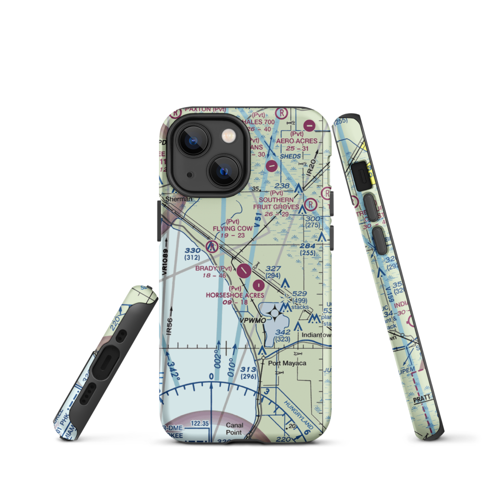 Brady Ranch Airport (80FD) VFR Sectional  Tough iPhone Case iPhone 13 mini model shown