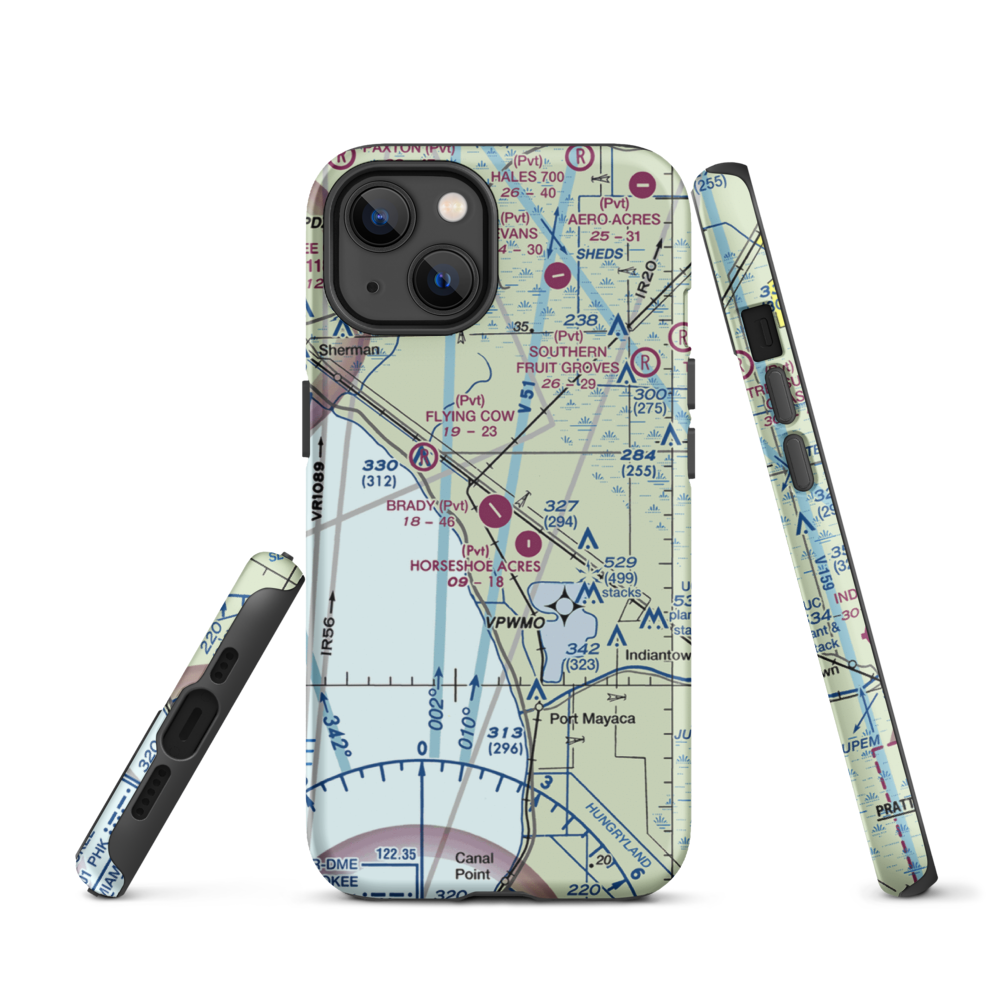 Brady Ranch Airport (80FD) VFR Sectional  Tough iPhone Case iPhone 13 model shown