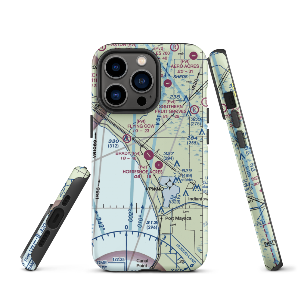 Brady Ranch Airport (80FD) VFR Sectional  Tough iPhone Case iPhone 13 Pro model shown