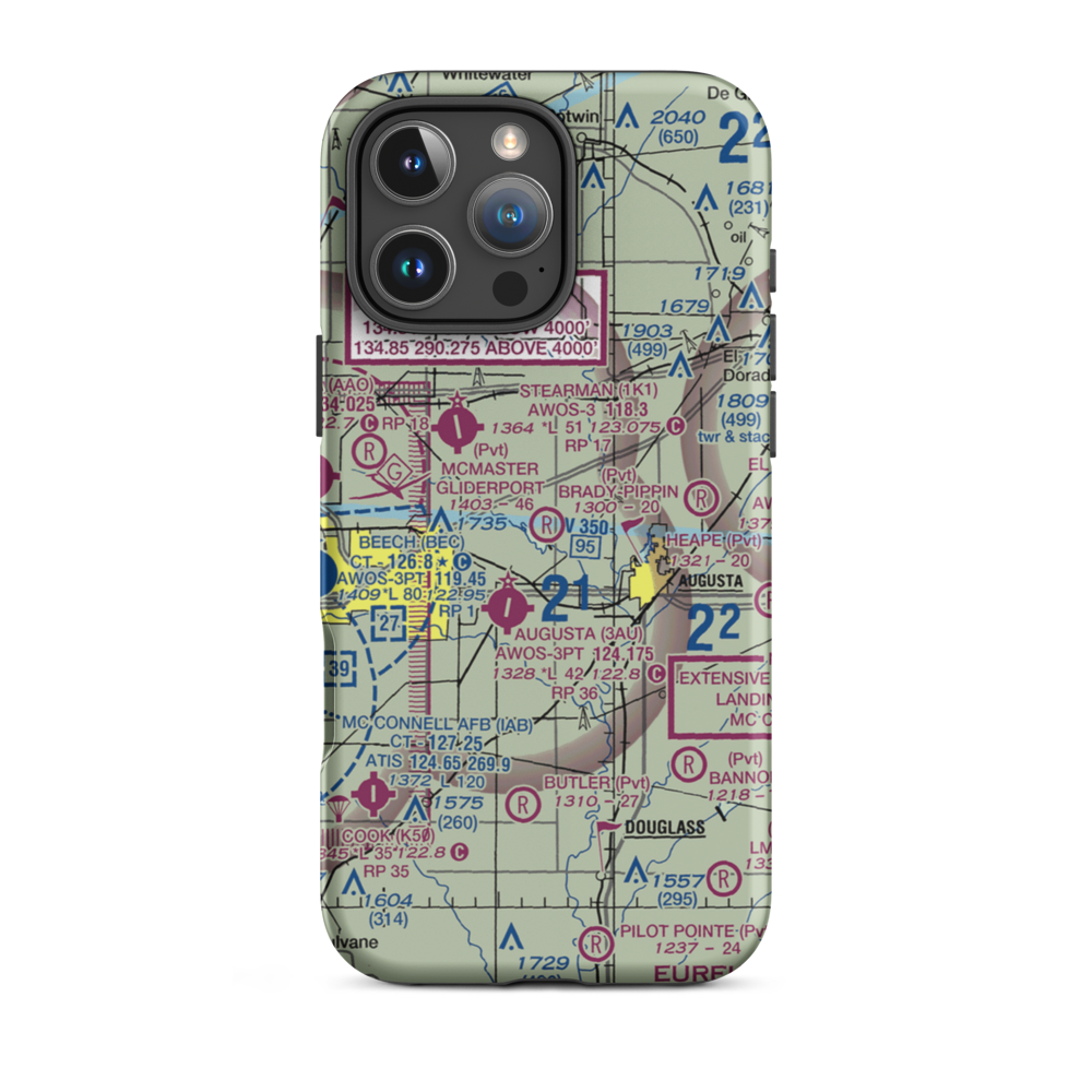 Brady-Pippin Airport (SN20) VFR Sectional  Tough iPhone Case iPhone 16 Pro Max model shown