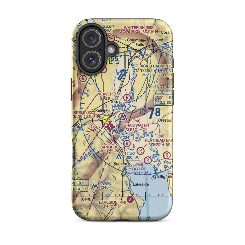 Braidwater Farm Airport (2MT2) VFR Sectional  Tough iPhone Case iPhone 16 Plus model shown