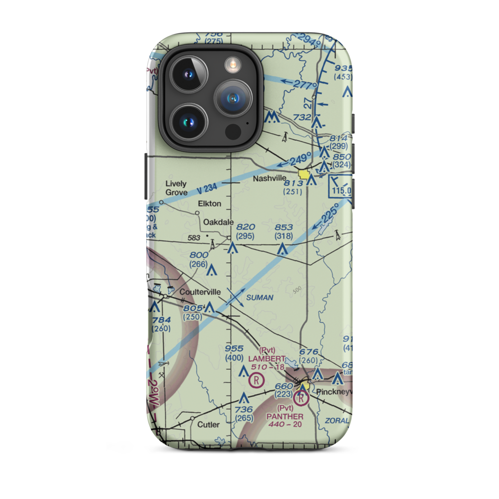 Brammeier Airport (7LL9) VFR Sectional  Tough iPhone Case iPhone 16 Pro Max model shown