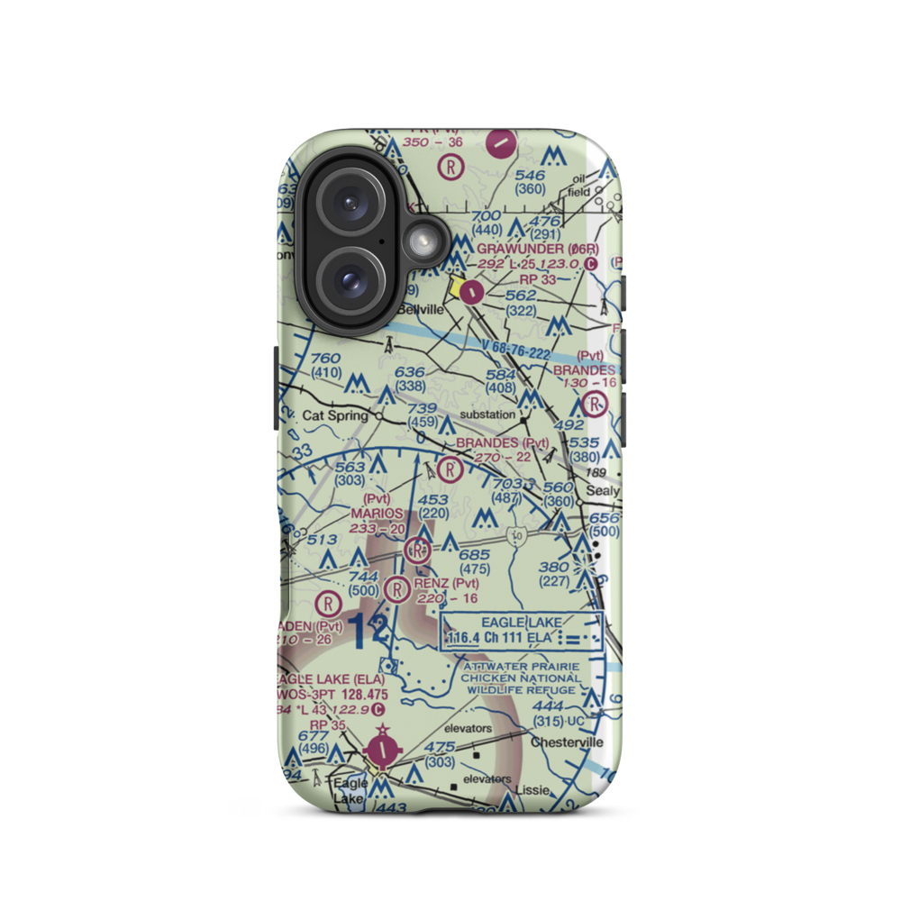 Brandes Air Field (05TA) VFR Sectional  Tough iPhone Case iPhone 16 model shown