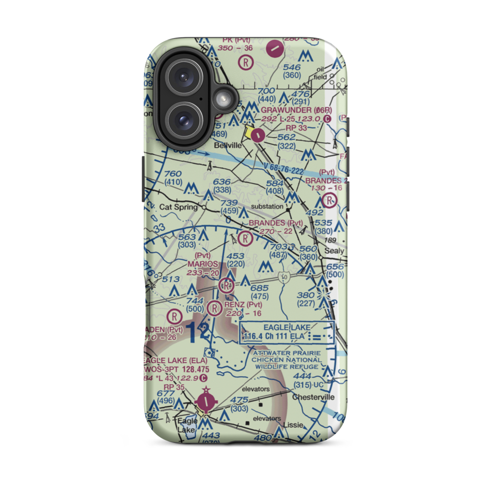 Brandes Air Field (05TA) VFR Sectional  Tough iPhone Case iPhone 16 Plus model shown