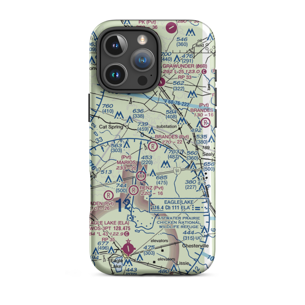 Brandes Air Field (05TA) VFR Sectional  Tough iPhone Case iPhone 16 Pro Max model shown
