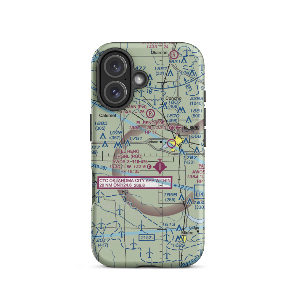 Brandley Airport (8OK4) VFR Sectional  Tough iPhone Case iPhone 16 model shown