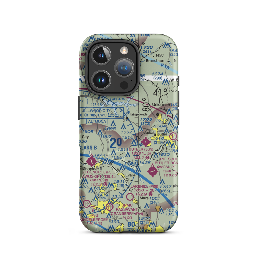 Brandon Airport (PN85) VFR Sectional  Tough iPhone Case iPhone 16 Pro model shown