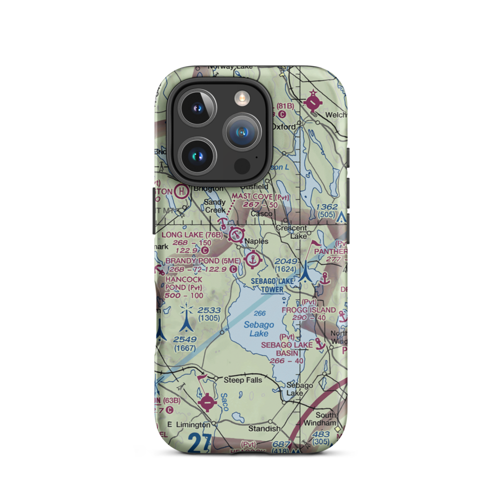 Brandy Pond Seaplane Base (5ME) VFR Sectional  Tough iPhone Case iPhone 16 Pro model shown