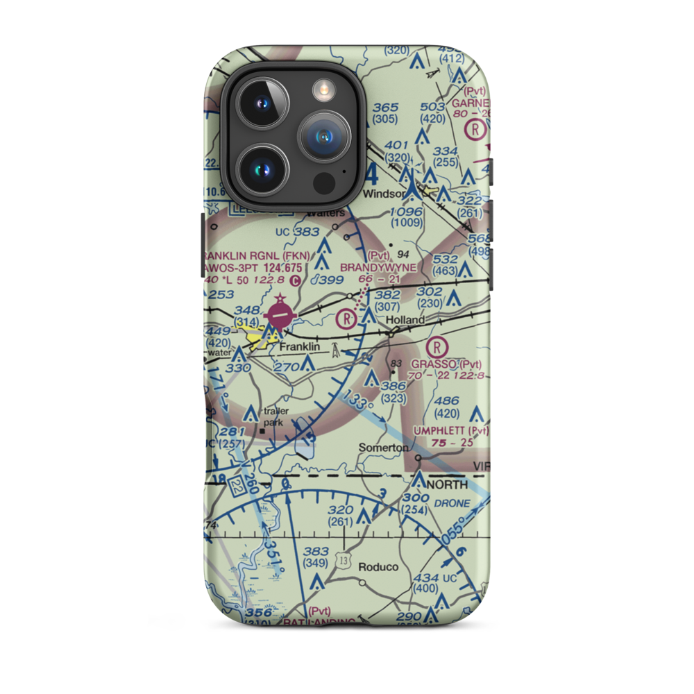 Brandywyne Farms Airport (2VA8) VFR Sectional  Tough iPhone Case iPhone 16 Pro Max model shown