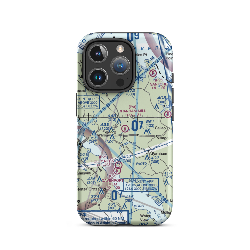 Branham Mill Airpark (VG29) VFR Sectional  Tough iPhone Case iPhone 16 Pro model shown