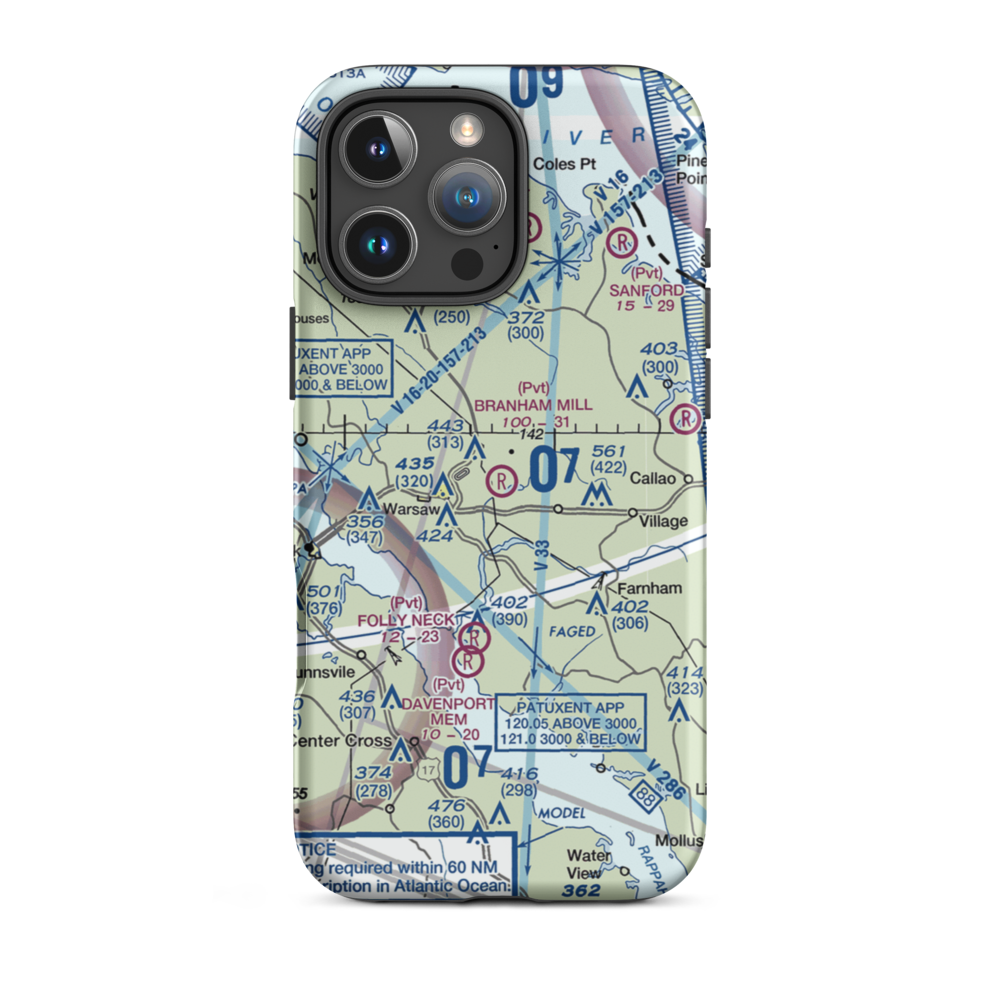 Branham Mill Airpark (VG29) VFR Sectional  Tough iPhone Case iPhone 16 Pro Max model shown