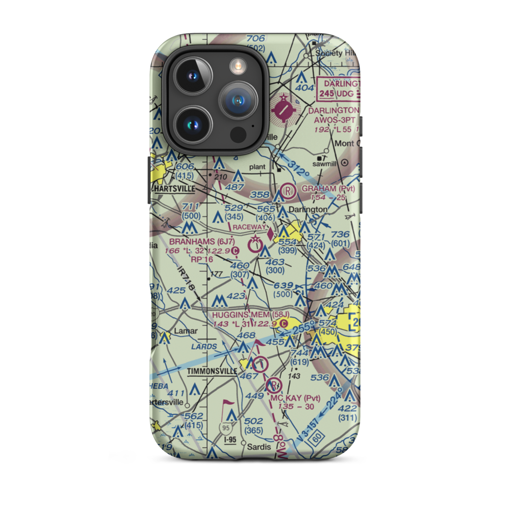 Branhams Airport (6J7) VFR Sectional  Tough iPhone Case iPhone 16 Pro Max model shown