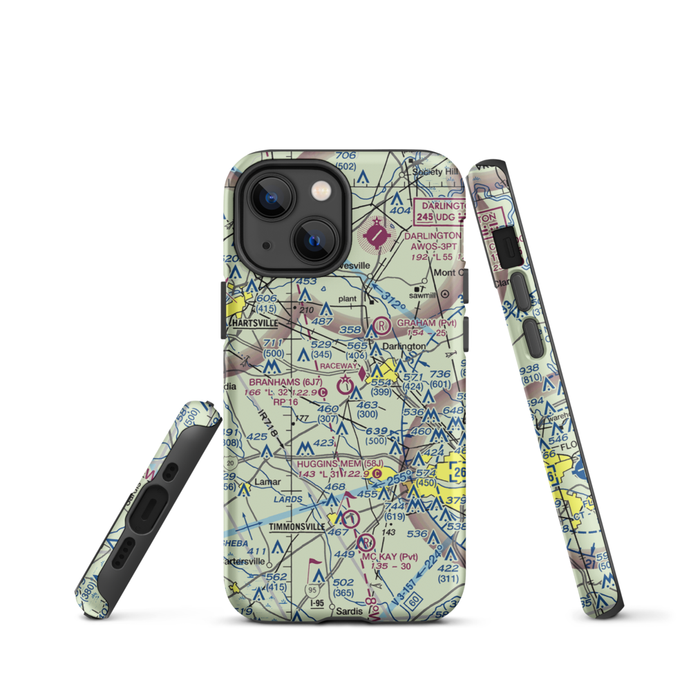 Branhams Airport (6J7) VFR Sectional  Tough iPhone Case iPhone 13 mini model shown