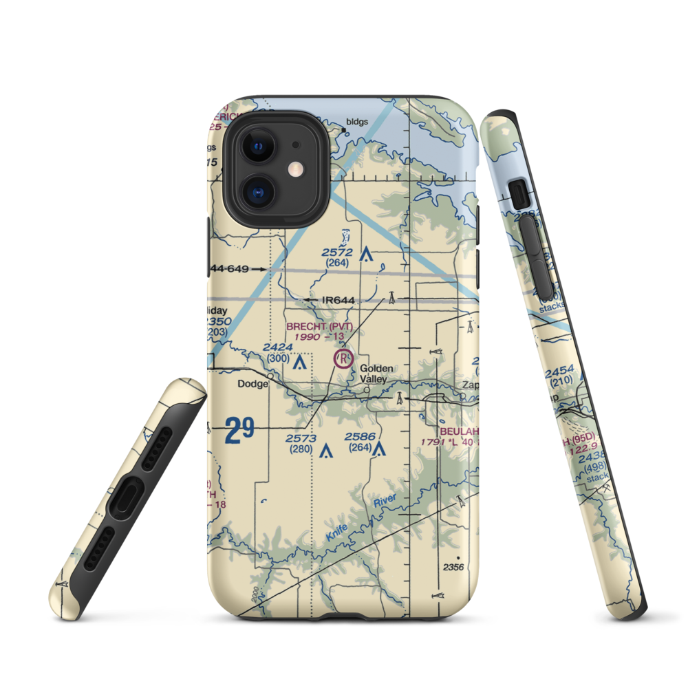 Brecht Strip (08ND) VFR Sectional  Tough iPhone Case iPhone 11 model shown