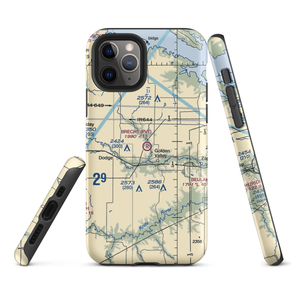 Brecht Strip (08ND) VFR Sectional  Tough iPhone Case iPhone 11 Pro model shown