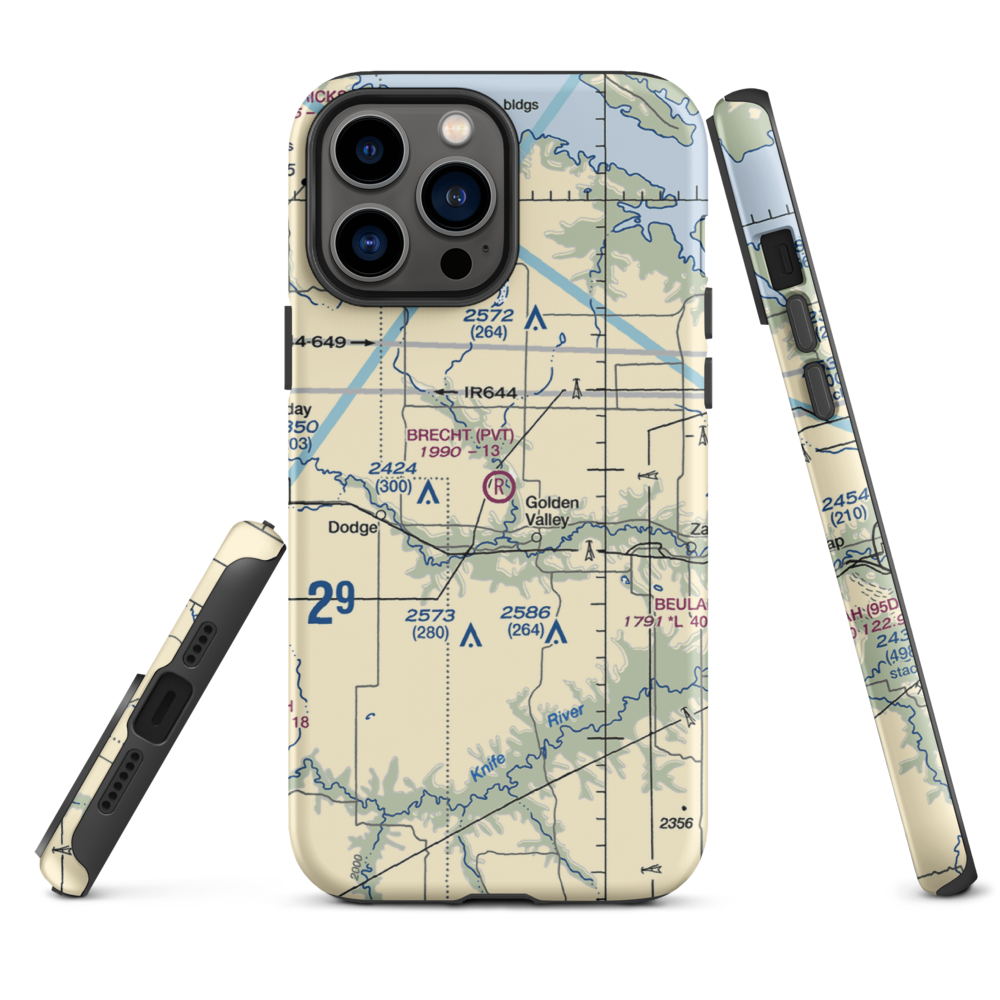Brecht Strip (08ND) VFR Sectional  Tough iPhone Case iPhone 13 Pro Max model shown