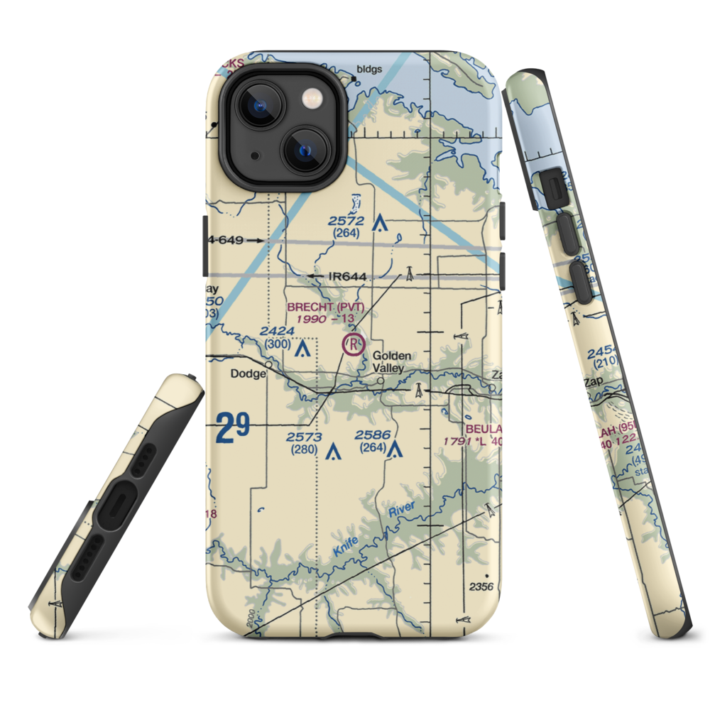 Brecht Strip (08ND) VFR Sectional  Tough iPhone Case iPhone 14 Plus model shown