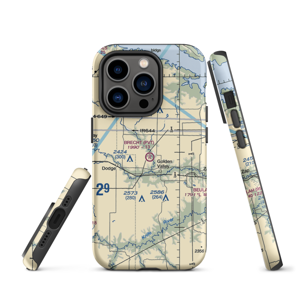 Brecht Strip (08ND) VFR Sectional  Tough iPhone Case iPhone 14 Pro model shown