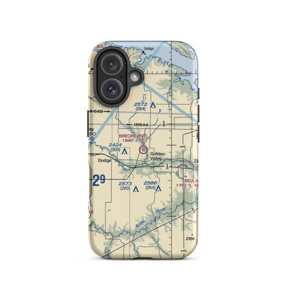 Brecht Strip (08ND) VFR Sectional  Tough iPhone Case iPhone 16 model shown