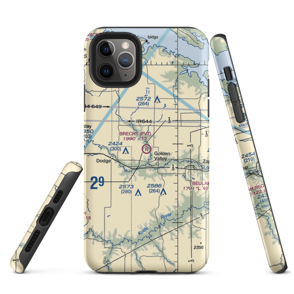 Brecht Strip (08ND) VFR Sectional  Tough iPhone Case iPhone 11 Pro Max model shown
