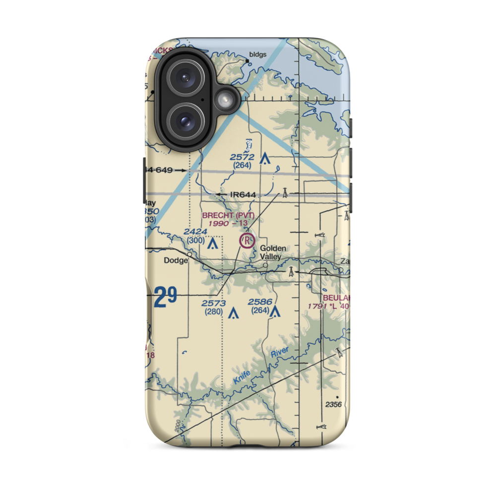 Brecht Strip (08ND) VFR Sectional  Tough iPhone Case iPhone 16 Plus model shown