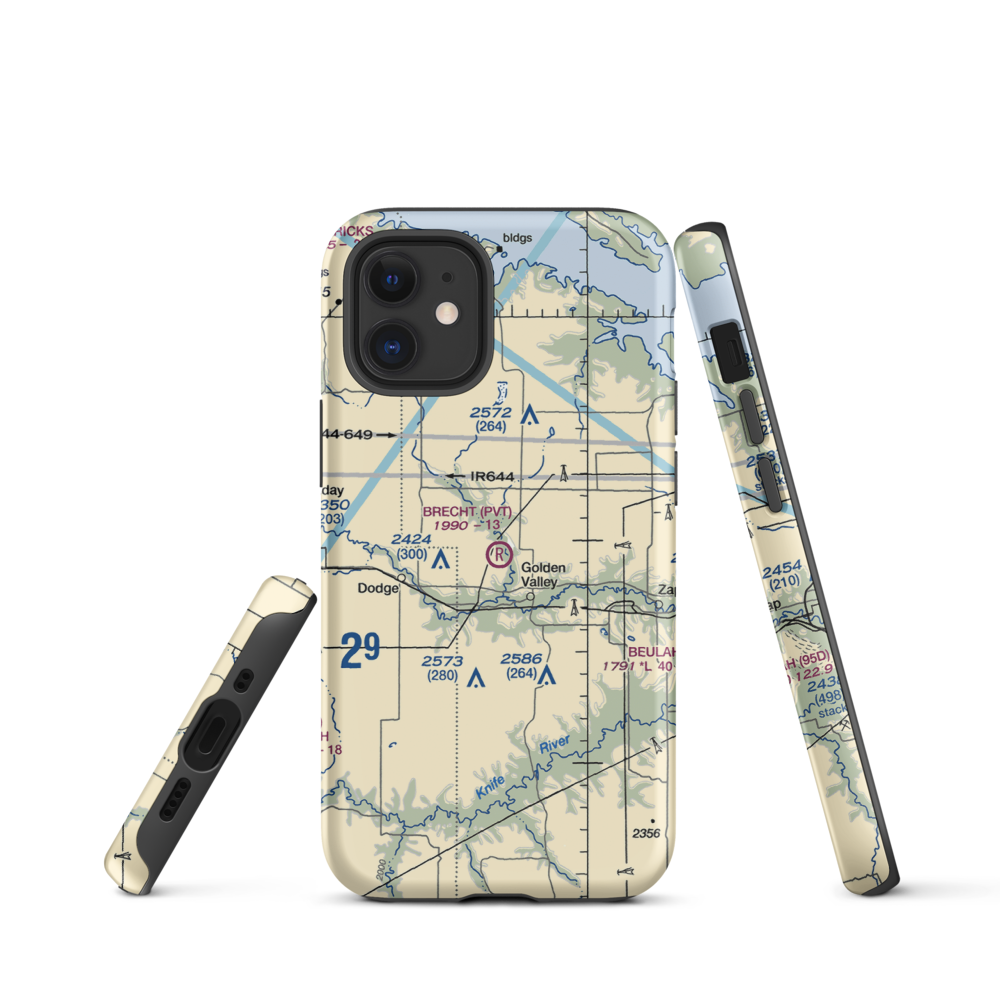 Brecht Strip (08ND) VFR Sectional  Tough iPhone Case iPhone 12 mini model shown