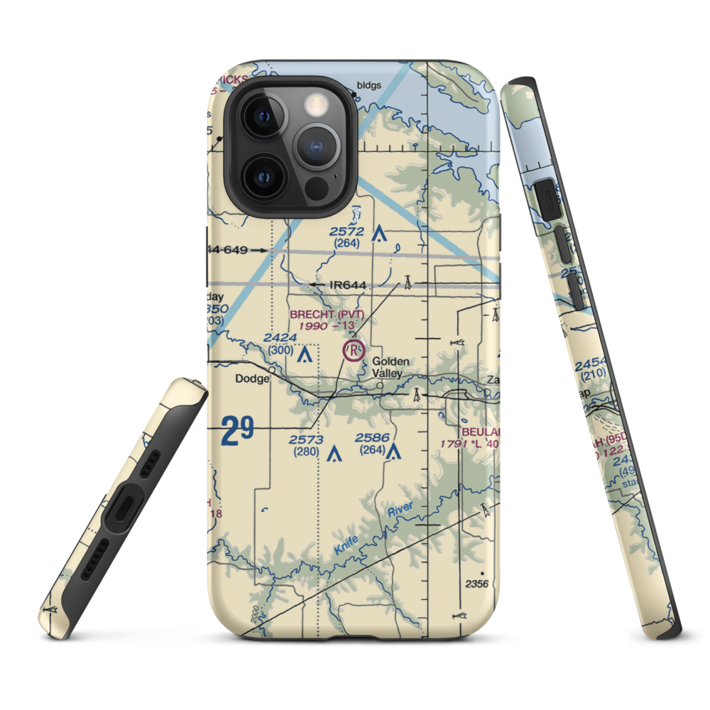 Brecht Strip (08ND) VFR Sectional  Tough iPhone Case iPhone 12 Pro Max model shown