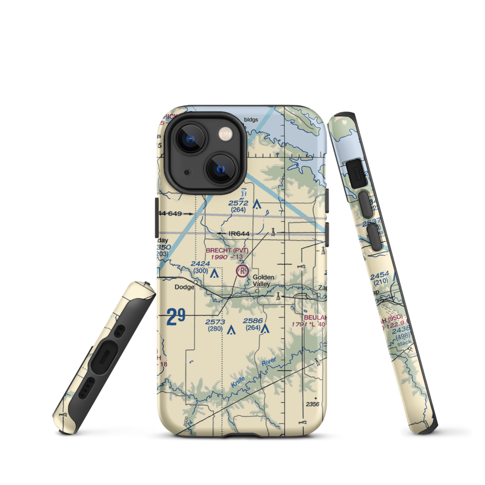 Brecht Strip (08ND) VFR Sectional  Tough iPhone Case iPhone 13 mini model shown