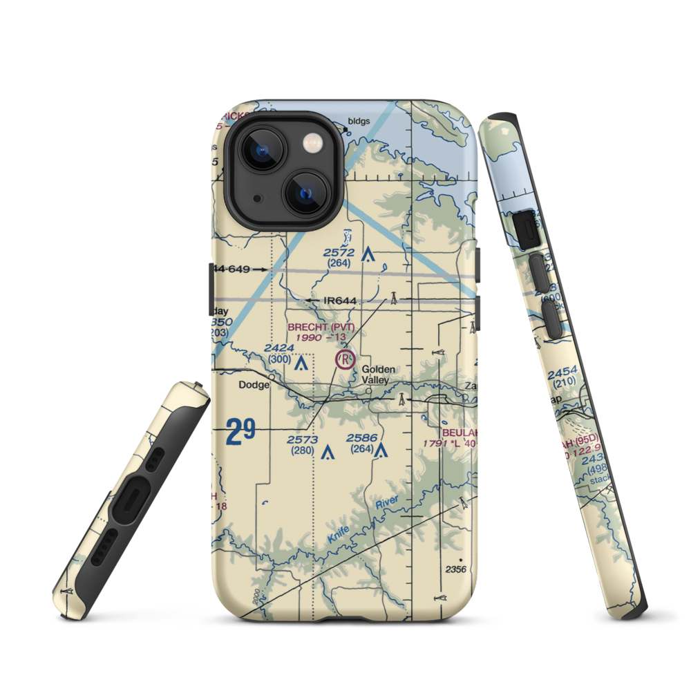 Brecht Strip (08ND) VFR Sectional  Tough iPhone Case iPhone 13 model shown
